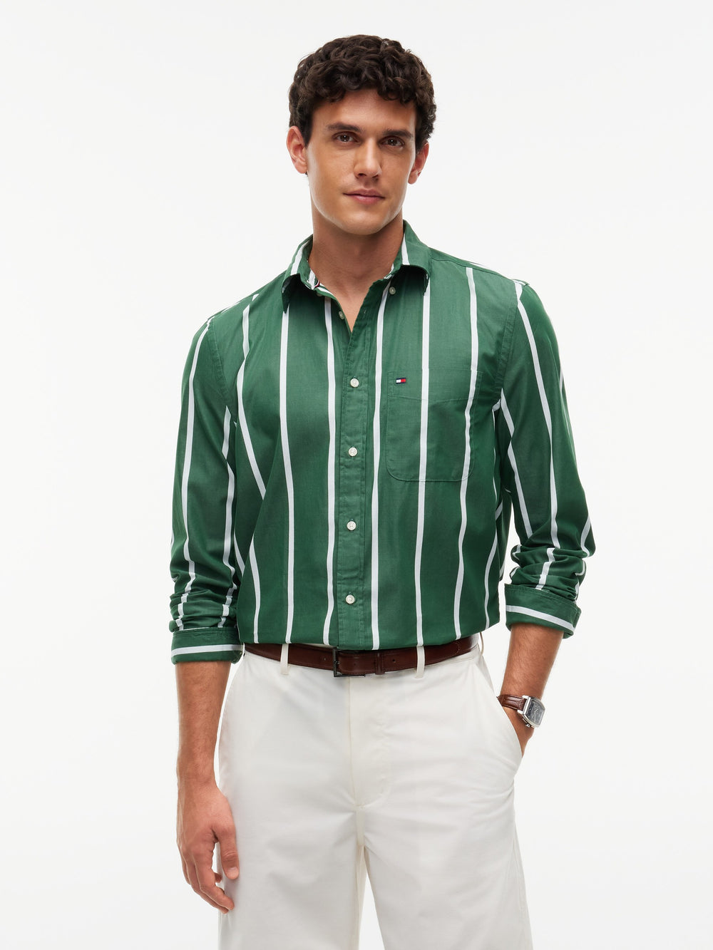 Regular Fit Stripe Poplin Shirt