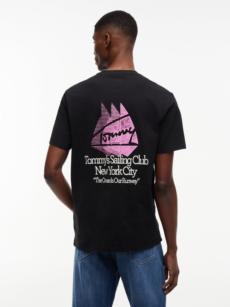 Relaxed Fit Sailboat Back Graphic T-Shirt