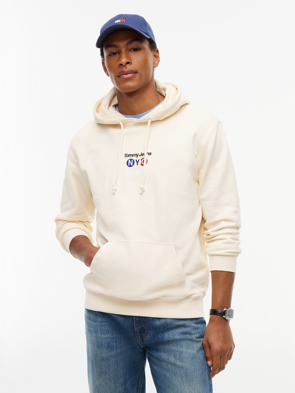 Regular Fit Diagonal Terry Hooded Sweatshirt