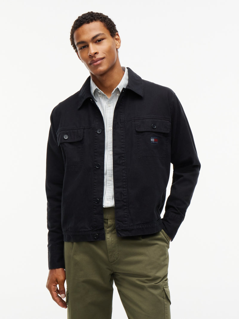 Oversized Fit Solid Overshirt Shirt