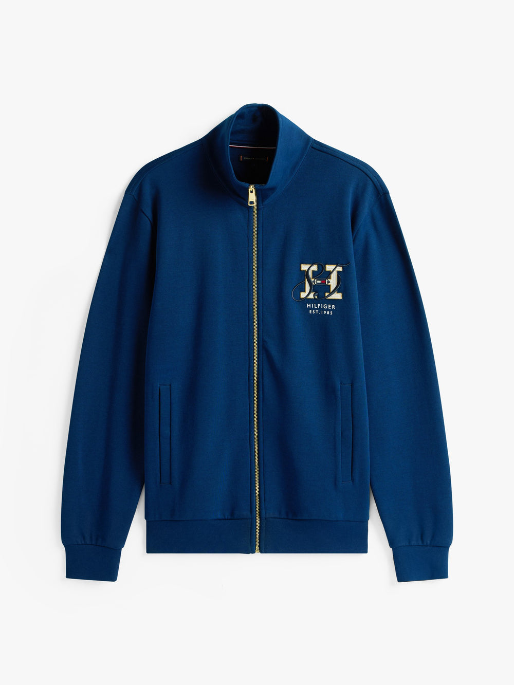 Regular Fit Zip Thru Interlock Sweater