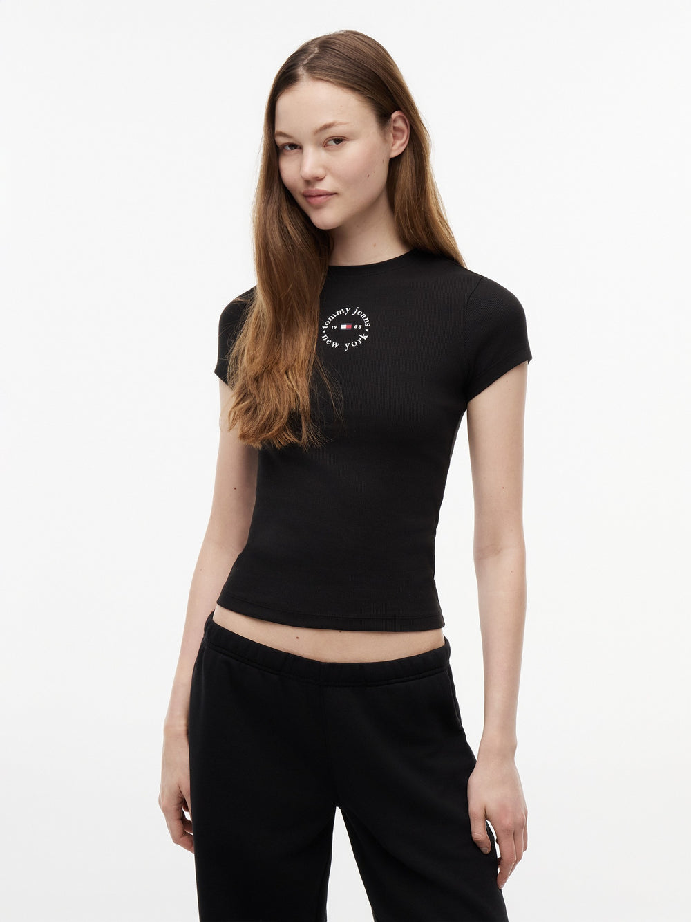 Solid Slim Fit Half Sleeve Ribbed T-Shirt