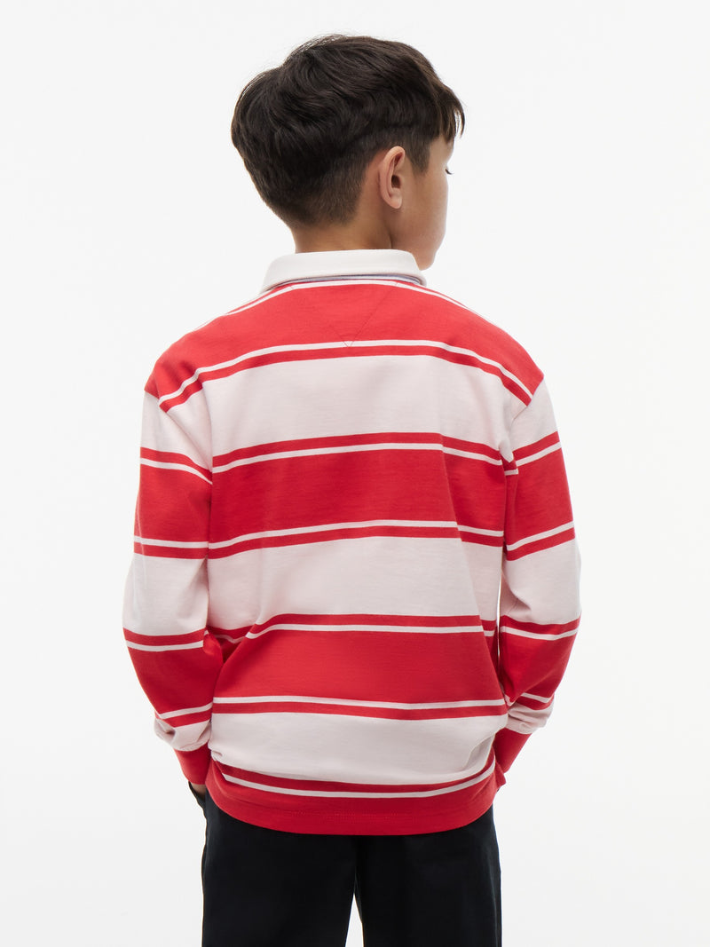 Kids Long-Sleeve Stripe Peanut Polo