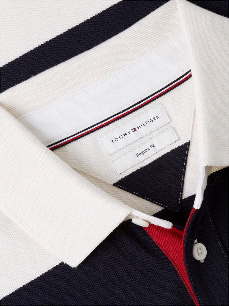 Regular Fit Striped Pique Polo