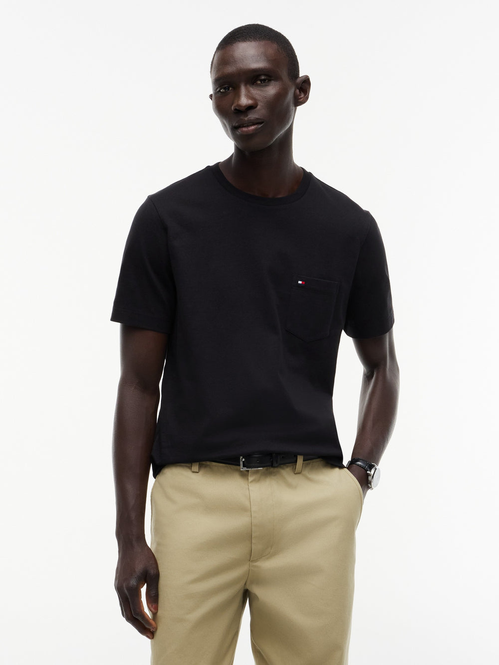Regular Fit Solid Pocket Tshirt