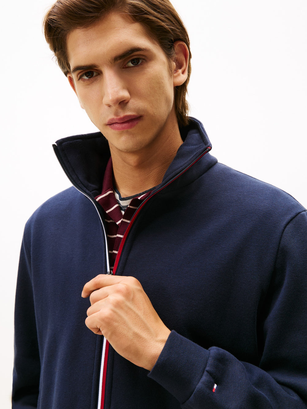 Regular Fit Zip Thru Fleece Sweater