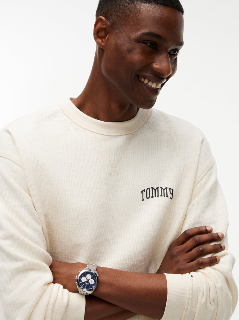 Relaxed Fit Terry Crew Neck Sweatshirt