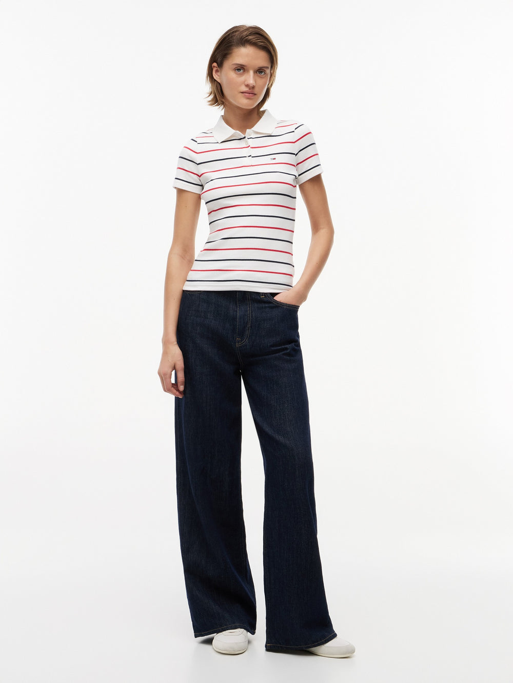 Stripe Slim Fit Half Sleeve Ribbed T-Shirt