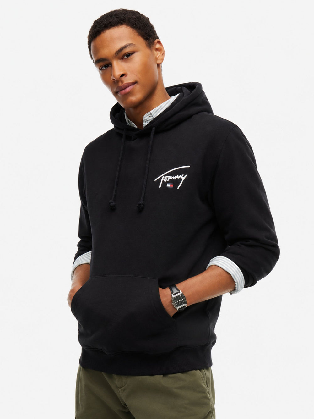 Regular Fit Suede Terry Hooded Sweatshirt