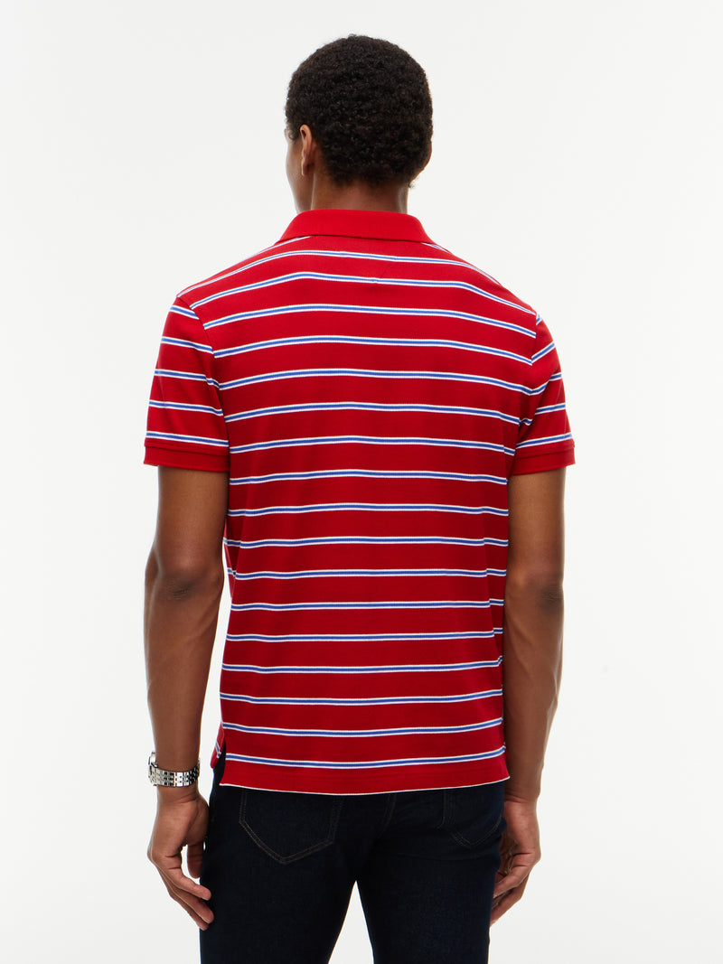 Regular Fit Striped Pique Polo
