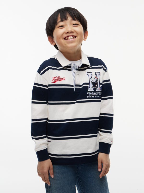 Kids Long-Sleeve Stripe Peanut Polo