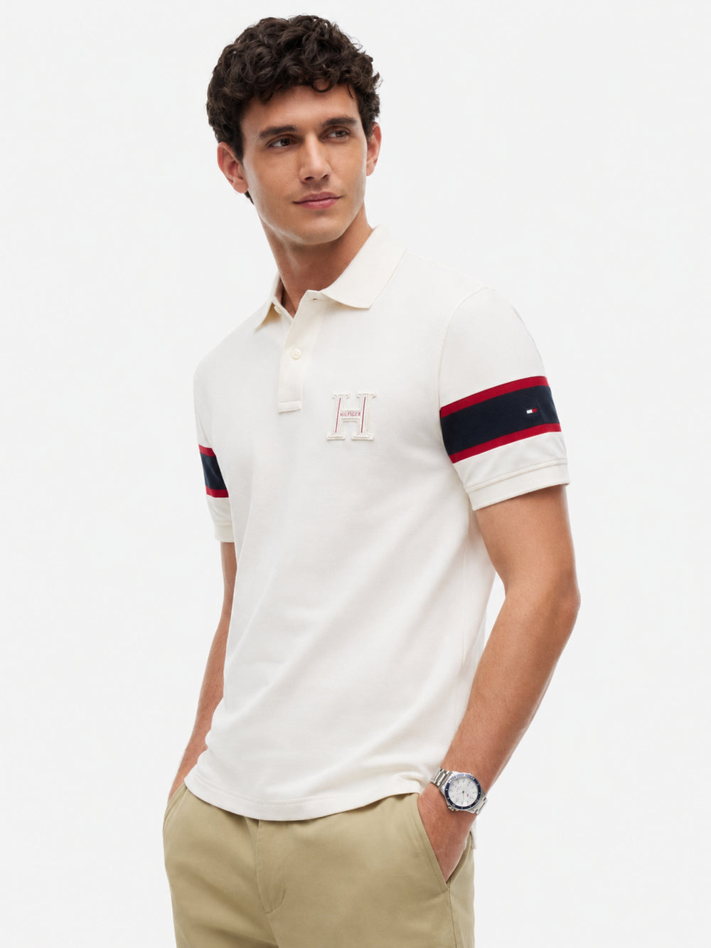 Regular Fit Sleeve Taped Pique Polo