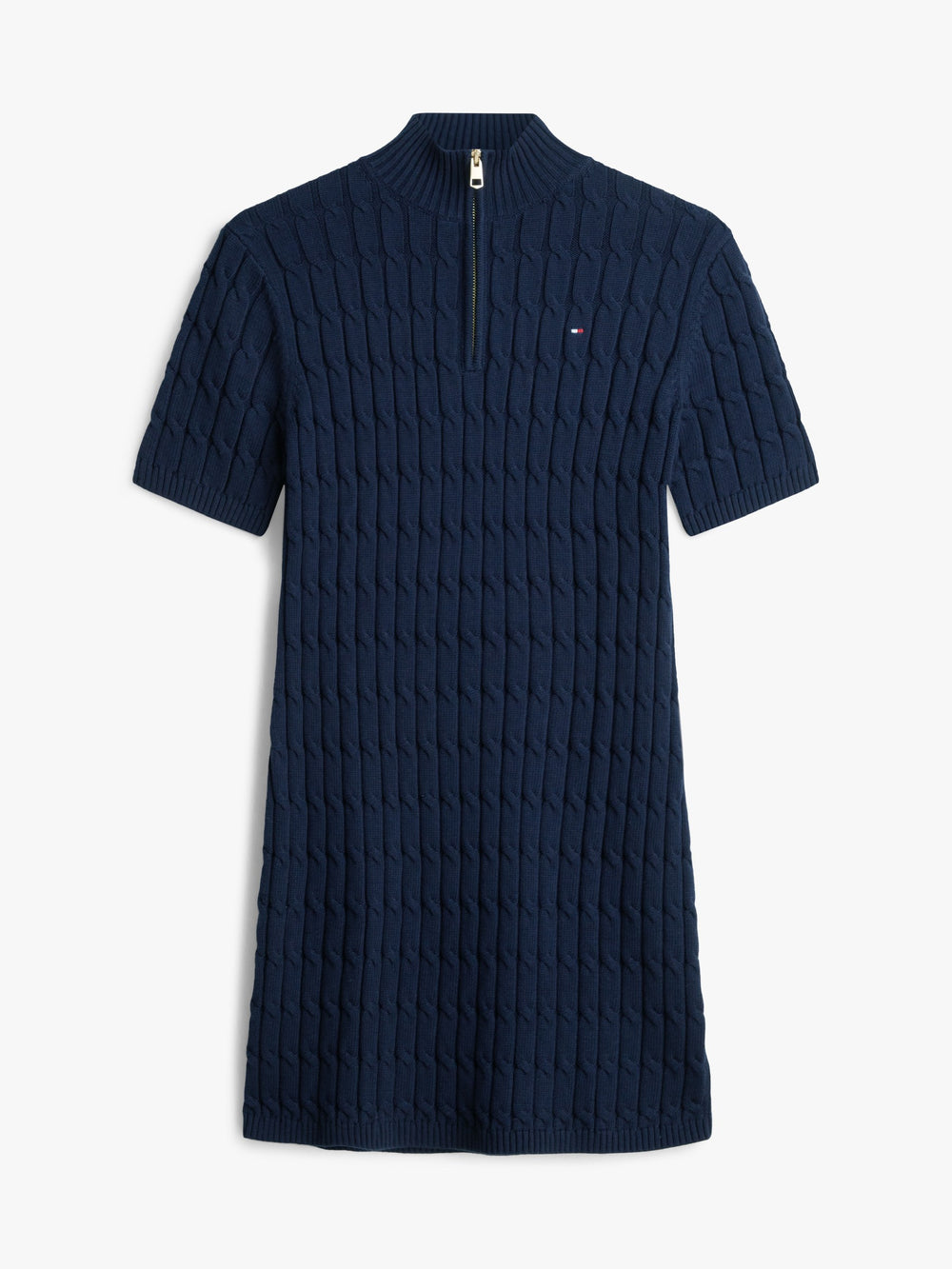Half Sleeve Solid Cotton Shift Dress