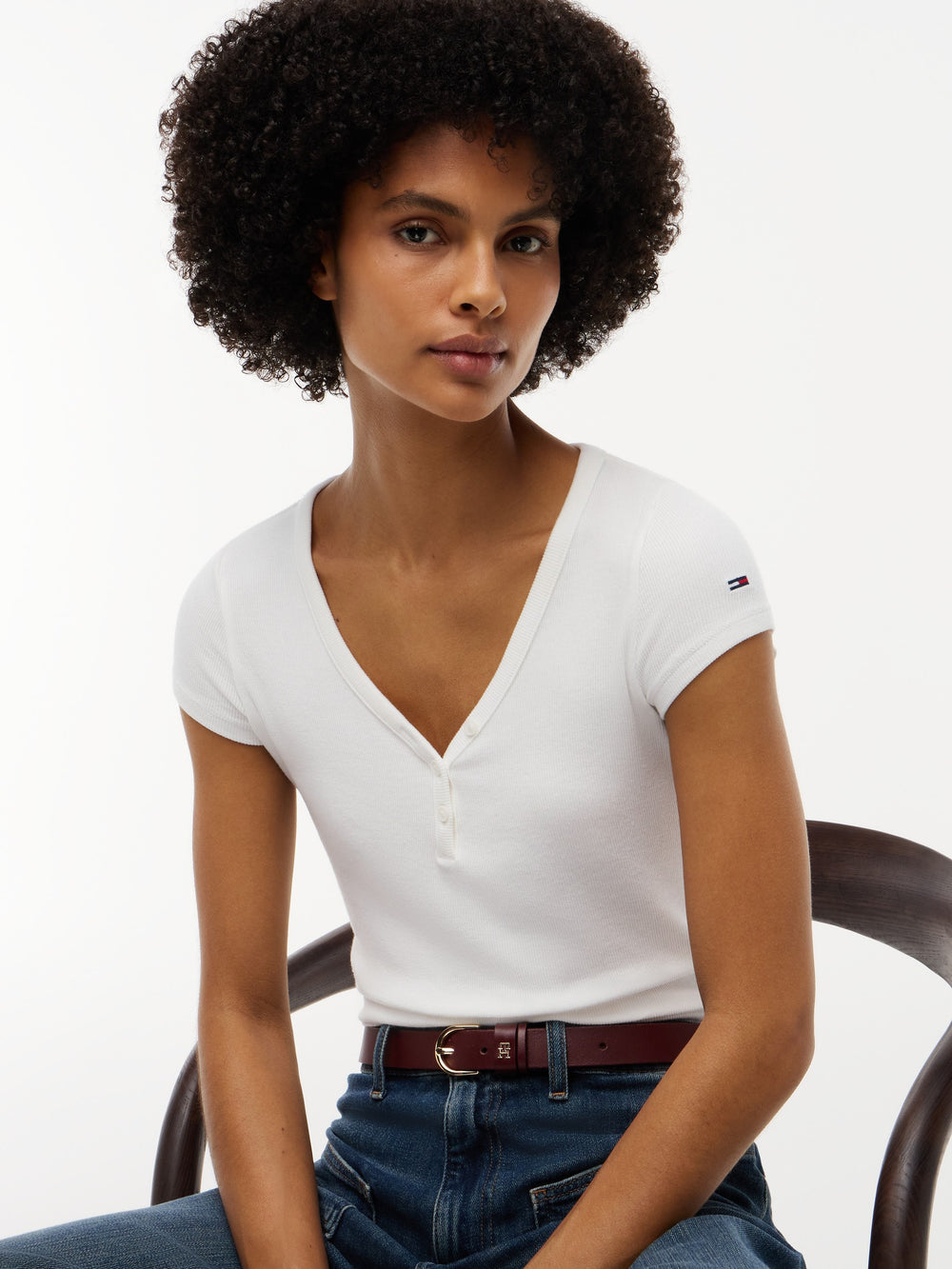Solid Slim Fit Half Sleeve Ribbed T-Shirt