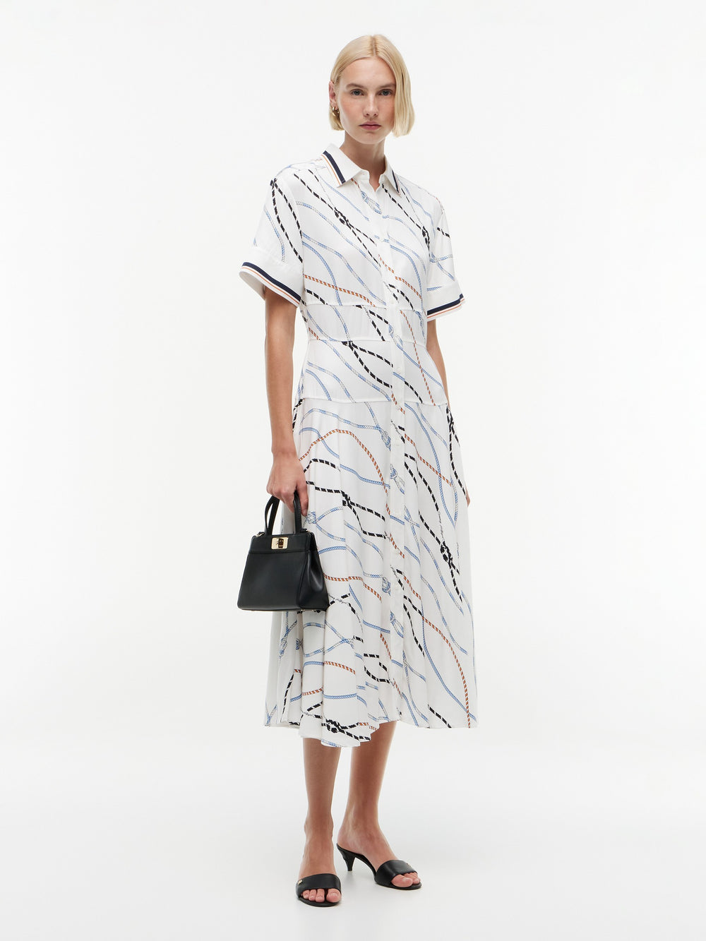 Half Sleeve Aop Viscose Shirt Dress