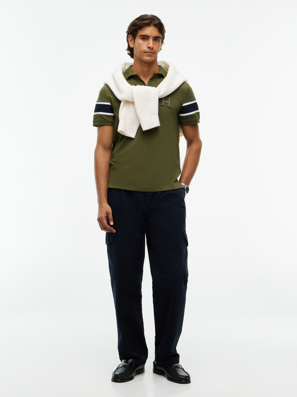Regular Fit Sleeve Taped Pique Polo