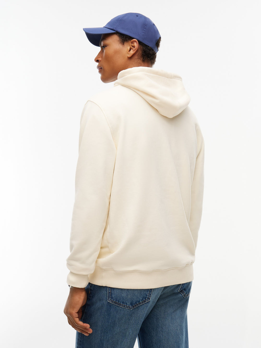 Regular Fit Diagonal Terry Hooded Sweatshirt
